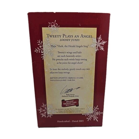 2005 Hallmark Ornament Tweety Plays An Angel Looney Tunes Magic Music U67 - Picture 7 of 7